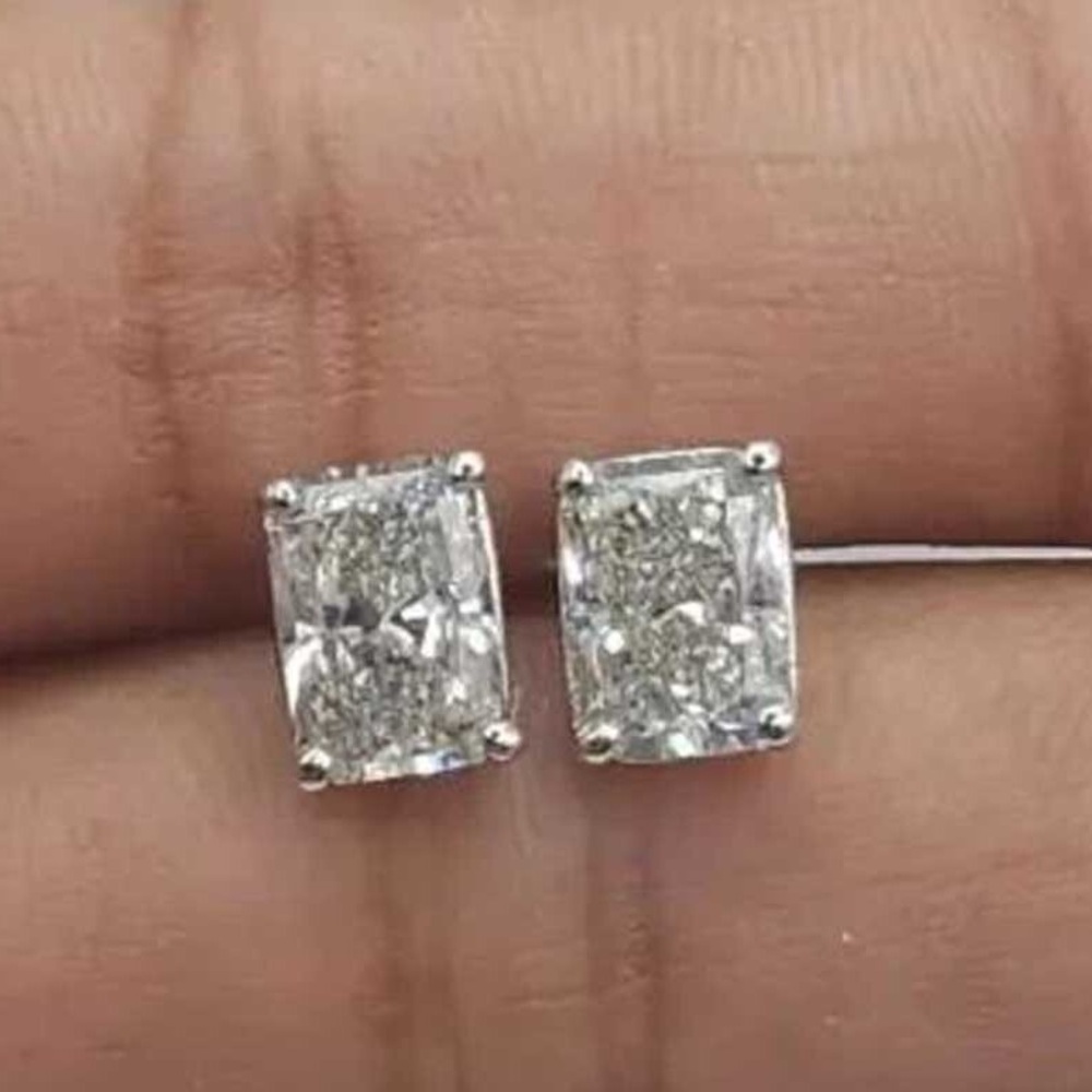 1.5ct Radiant Studs - Picture 4 of 14